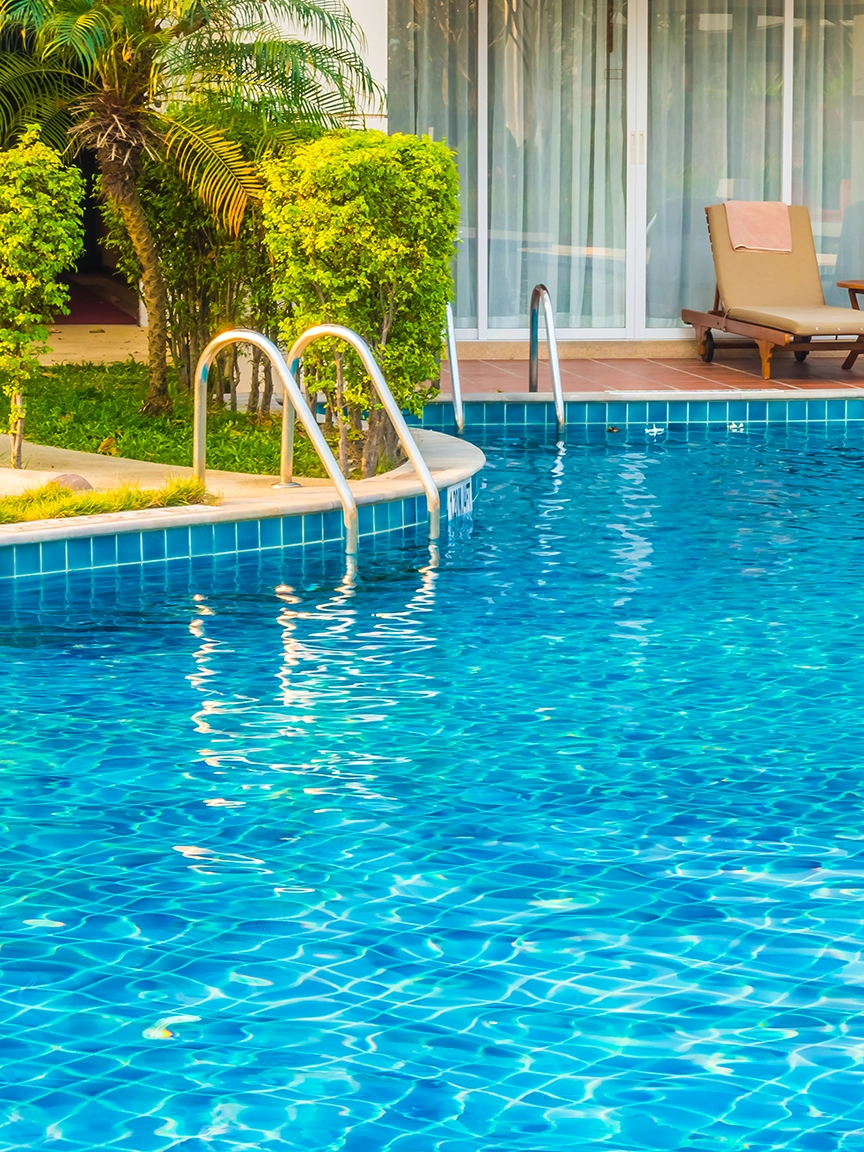 Resort-style swimming pool