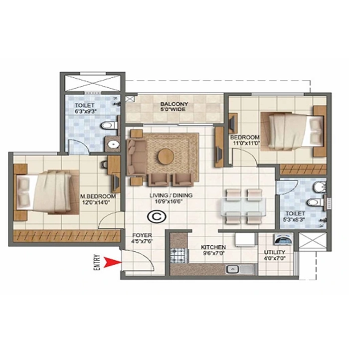 Birla Ojasvi Rajarajeshwari Nagar Bangalore floor plan
