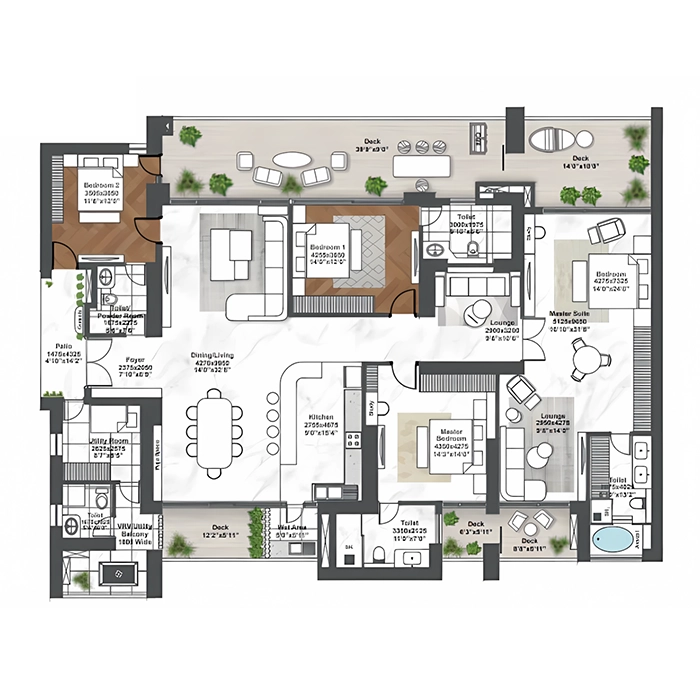 Elan The Emperor 5 BHK Floor Plan